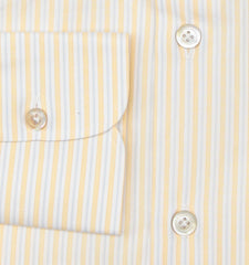 Kiton Yellow Striped Cotton Shirt - Slim - (KT06292215) - Parent