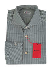 Kiton Green Micro-Check Cotton Shirt - Slim - 15/38 - (KT1114234)