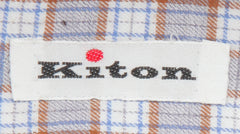 Kiton Orange Plaid Cotton Shirt - Slim - (KT1228238) - Parent