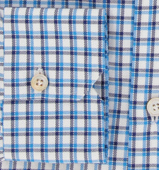Kiton Blue Plaid Cotton Shirt - Slim - (KT1214238) - Parent