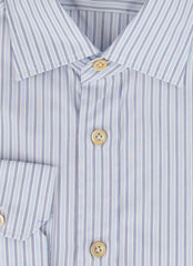 Kiton Light Blue Striped Cotton Shirt - Slim - (KT1114235) - Parent