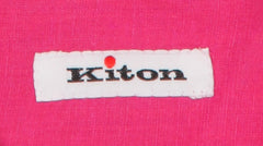 $600 Kiton Pink Solid Cotton Popover Shirt - Slim - (KT9162611) - Parent