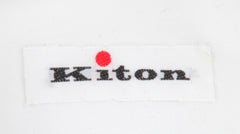 $800 Kiton White Solid Cotton Shirt - Slim - (KT4420263) - Parent