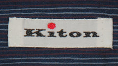 $600 Kiton Dark Blue Striped Cotton Shirt - Slim - (KT9122614) - Parent