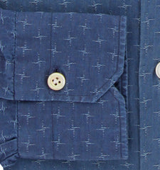 $600 Kiton Blue Fancy Cotton Shirt - Slim - (KT916268) - Parent
