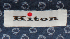 $600 Kiton Dark Blue Fancy Cotton Shirt - Slim - (KT916262) - Parent