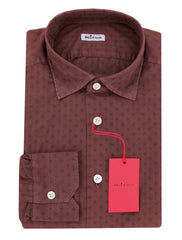 $600 Kiton Brown Fancy Cotton Shirt - Slim - (KT9122616) - Parent