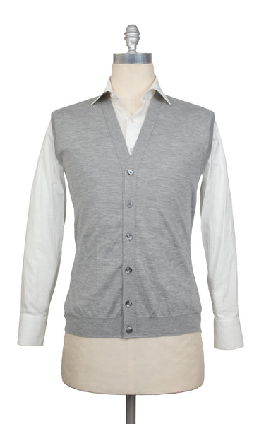 Svevo Parma Gray Cashmere Blend V-Neck Cardigan - (K823231) - Parent