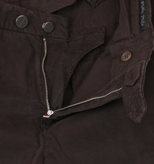 Kiton Dark Brown Solid Cotton Blend Pants - Slim - (KT215244) - Parent