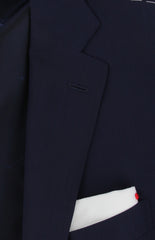 $6195 Kiton Dark Blue Wool Solid Sportcoat - (KT221261) - Parent