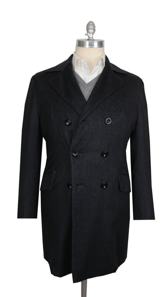 $61075 Kiton Dark Blue Vicuña Peru Solid Coat - (KT422261) - Parent