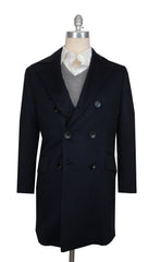 $17500 Kiton Dark Blue Cashmere Blend Solid Coat - (KT422264) - Parent