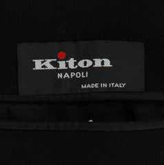 $19470 Kiton Black Cashmere Blend Solid Coat - (KT422262) - Parent