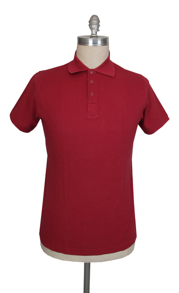 $710 Kiton Burgundy Red Solid Piqué Polo - (KT512267) - Parent