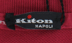 $710 Kiton Burgundy Red Solid Piqué Polo - (KT512267) - Parent
