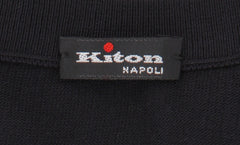 Kiton Black Silk V-Neck Sweater - (KT126226) - Parent