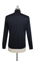 $795 Kiton Dark Blue Cotton Funnel Jacket - (KT89259) - Parent