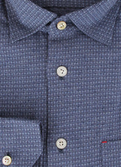 $600 Kiton Blue Fancy Cotton Shirt - Slim - (KT1114233) - Parent