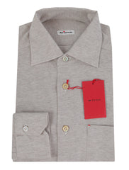 Kiton Light Brown Solid Cotton Shirt - Slim - XL US/XL EU - (KT1114232)