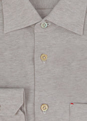 $600 Kiton Light Brown Solid Cotton Shirt - Slim - (KT1114232) - Parent