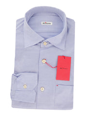 Kiton Light Blue Solid Cotton Shirt - Slim - 16/41 - (KT1228231)