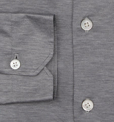 Kiton Gray Solid Cotton Shirt - Slim - (KT1210222) - Parent
