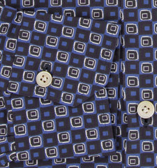 $600 Kiton Dark Blue Fancy Cotton Shirt - Slim - (KT9122615) - Parent