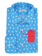 Kiton Blue Fancy Cotton Shirt - Slim - 15.75/40 - (KT12122328)