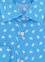 Kiton Blue Fancy Cotton Shirt - Slim - (KT12122328) - Parent