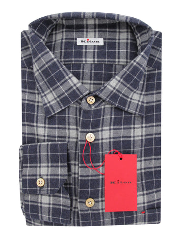 Kiton Dark Blue Shirt - Slim