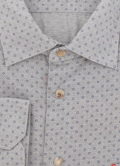 $600 Kiton Light Gray Polka Dot Cotton Shirt - Slim - (KT916266) - Parent