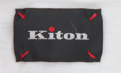 $995 Kiton White Solid Cotton Polo - (KT726251) - Parent