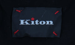 $995 Kiton Midnight Navy Blue Solid Cotton Polo - (KT726255) - Parent