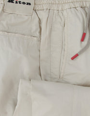 $1150 Kiton Beige Solid Cotton Blend Pants - Slim - (KT828257) - Parent