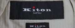 $1150 Kiton Beige Solid Cotton Blend Pants - Slim - (KT828257) - Parent
