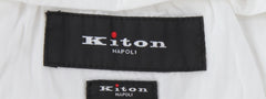 $1150 Kiton White Solid Cotton Blend Pants - Slim - (KT828259) - Parent