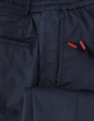 $1150 Kiton Navy Blue Solid Cotton Blend Pants - Slim - (KT828258) - Parent