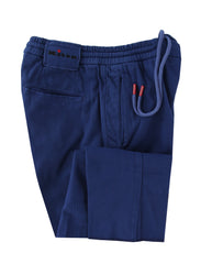 $1150 Kiton Blue Solid Cotton Blend Pants - Slim - (KT828252) - Parent