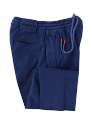 $1150 Kiton Blue Solid Cotton Blend Pants - Slim - 32/48 - (KT828252)