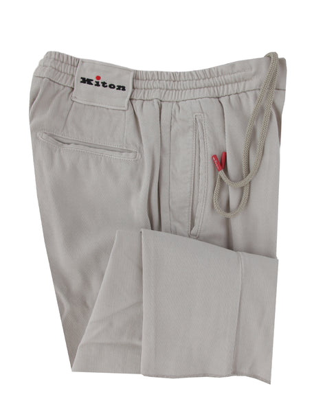 $1150 Kiton Beige Solid Cotton Blend Pants - Slim - (KT828251) - Parent