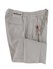 $1150 Kiton Beige Solid Cotton Blend Pants - Slim - 33/49 - (KT828251)