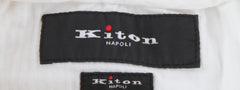 $1150 Kiton White Solid Cotton Blend Pants - Slim - (KT828254) - Parent