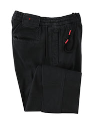 $1150 Kiton Black Solid Cotton Blend Pants - Slim - 33/49 - (KT828253)