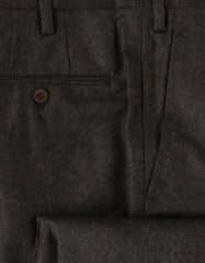 Kiton Dark Brown Solid Wool Blend Pants - Slim - (KT12247) - Parent