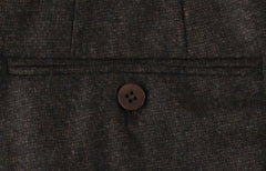 Kiton Dark Brown Solid Wool Blend Pants - Slim - (KT12247) - Parent