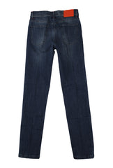 Kiton Dark Blue Solid Jeans - Slim - (KT322232) - Parent