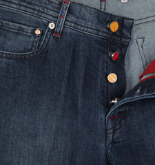 Kiton Dark Blue Solid Jeans - Slim - (KT322232) - Parent