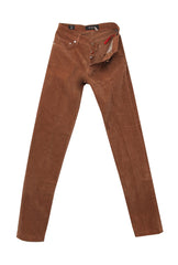 Kiton Brown Solid Cotton Blend Pants - Slim - (KT215242) - Parent
