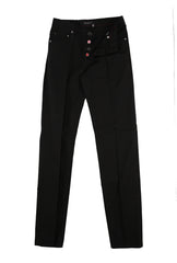 Kiton Black Solid Cotton Blend Pants - Slim - (KT12243) - Parent