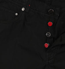Kiton Black Solid Cotton Blend Pants - Slim - (KT12243) - Parent